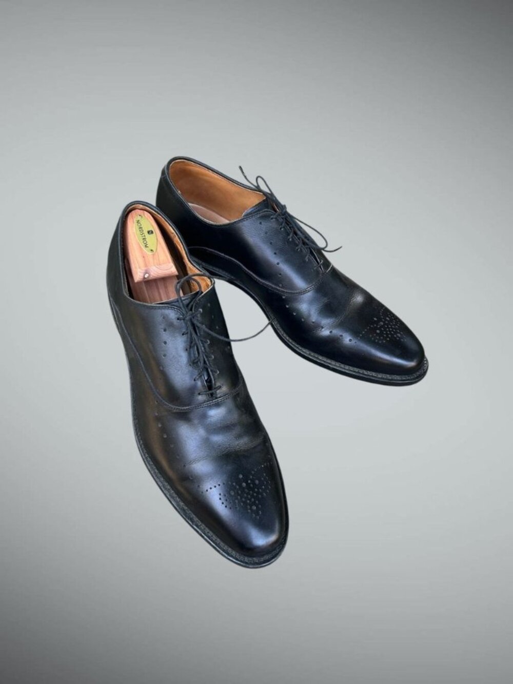 Allen Edmonds Men's Black Leather Weybridge Lace Up Derby Shoes Size 14 B